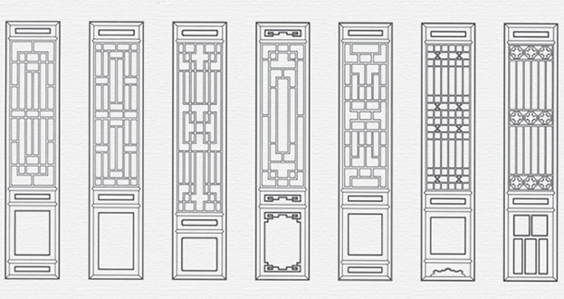 铁西常用中式仿古花窗图案隔断设计图